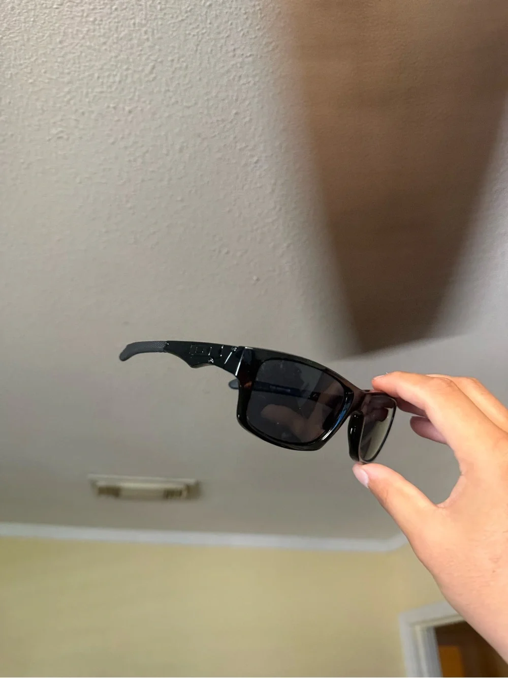 Black Rectangular Sunglasses with Dark Lenses Oakley